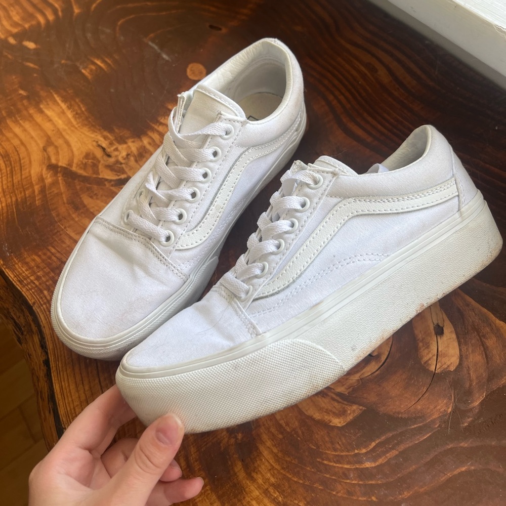 White platform vans